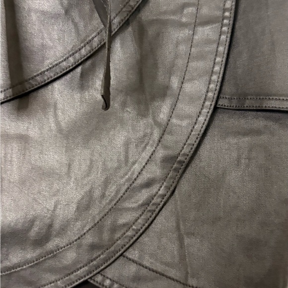 White House Black Market Charcoal Faux Leather Midi Skirt - Picture 3 of 3